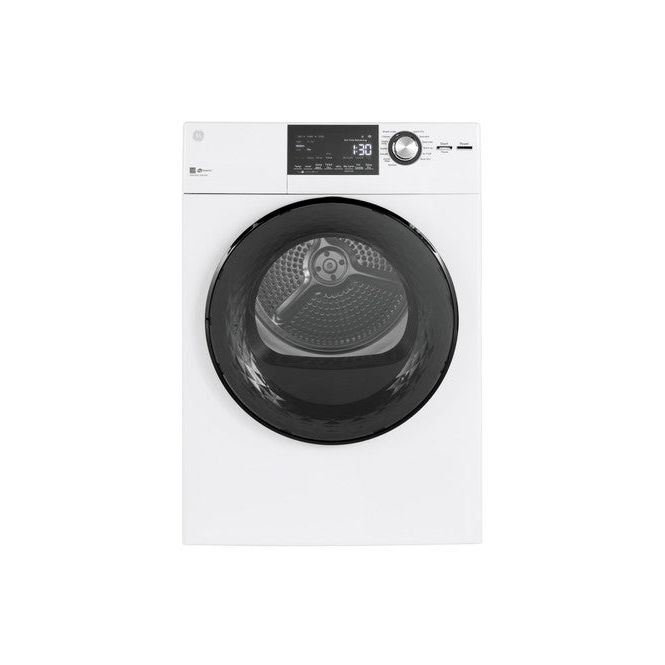 GE® 24" 4.3 Cu.Ft. GFD14ESSNWW Front Load Vented Electric Dryer with Stainless Steel Basket
