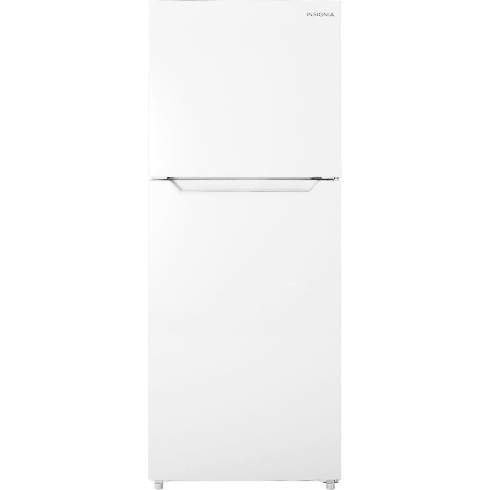 Insignia - 10 Cu. ft. Top-Freezer Refrigerator with Reversible Door - Stainless Steel Look