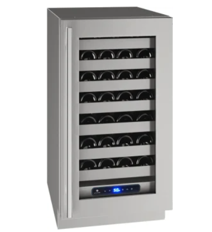 U-Line 5 Class UHWC518SG01A 18 Inch Full Depth Wine Storage with 35 Bottle Capacity - 3.7 cu. ft, Convection Cooling, Digital Touch Pad, LED Lighting,