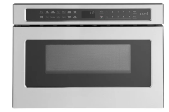 Cafe CWL112P2RS1 24 Inch Built In Microwave Drawer Oven with 1.2 Cu. Ft. Capacity, 1000 Cooking Watts, Sensor Cooking, Glass Touch Controls