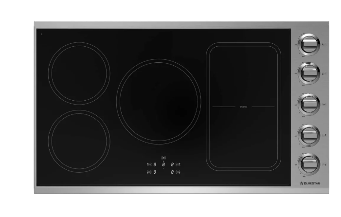 BlueStar BSP36INDCKT 36 Inch Induction Cooktop with 5 Elements, Rapid-Heat Accelerator Technology, Bridge Element, Gentle Simmer