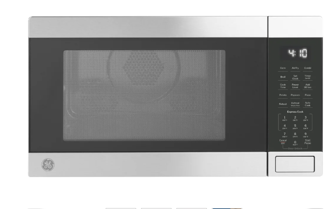 GE GCST10A1WSS 1.0 cu. ft. Countertop Microwave Oven with 1,050 Watts, Convection Cook, Air Fry, Broil, Express Cook