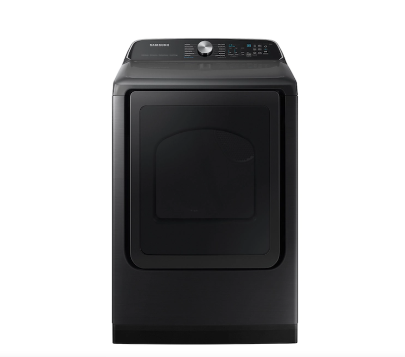 SAMSUNG 7.4 cu. ft. Smart Electric Dryer with Steam Sanitize+ in Brushed Black