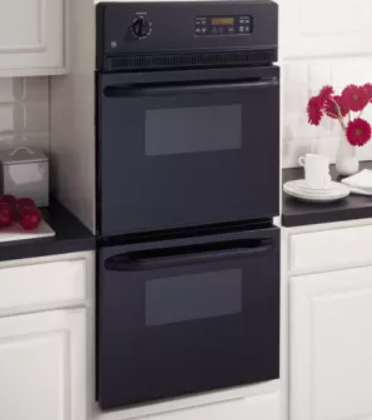 GE JRP28BJBB 24 Inch Double Electric Wall Oven with 2.7 cu. ft. Upper Oven, SmartSet Controls