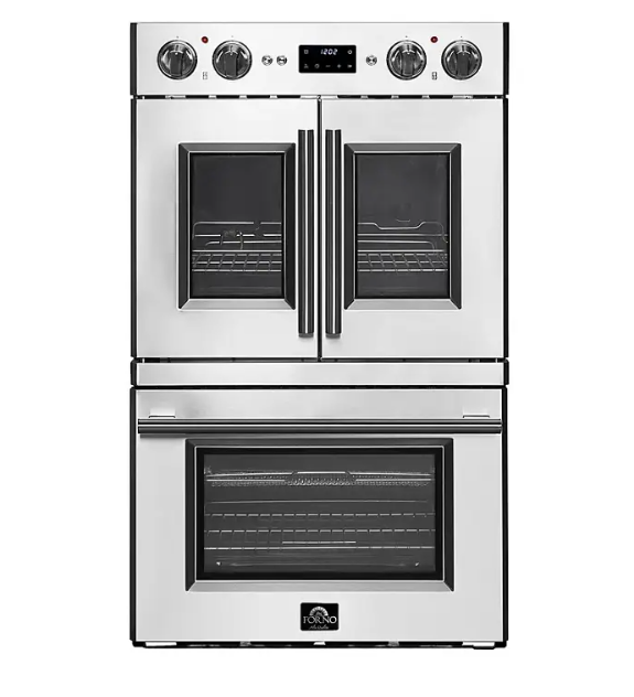 Forno Appliances - Gallico 30 in. Electric Double Wall Oven with French Doors - Stainless steel Model: FBOEL1388-30