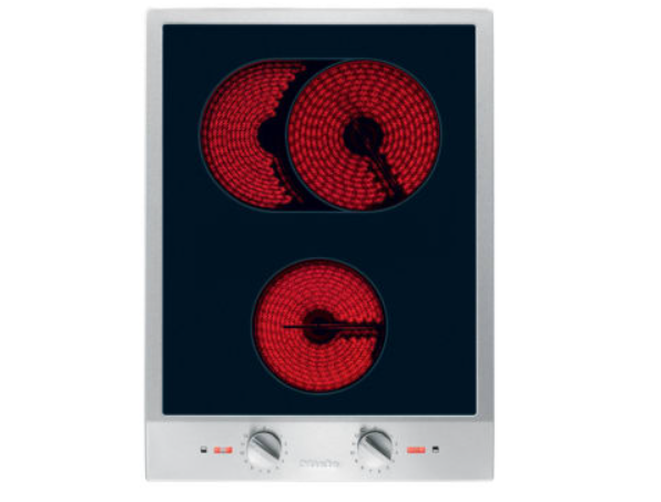 Miele CombiSet CS1122E208V 15 Inch Electric Cooktop with 2 Elements, Ceramic Glass Surface, Dual-Circuit Zones, Metal Rotary Dial Controls