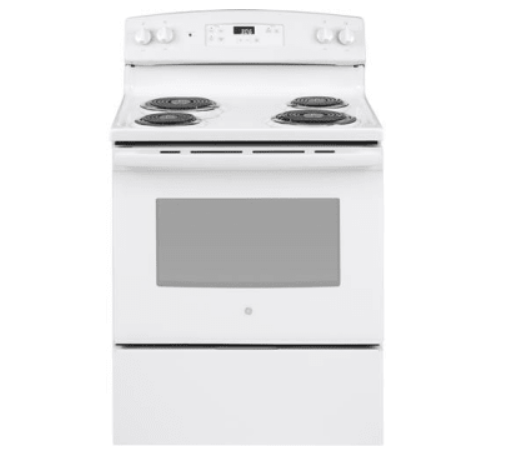 GE JBS360DMWW 30 Inch Freestanding Electric Range with 4 Elements, 5.0 cu. ft.