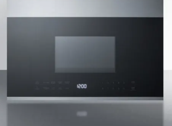 Summit MHOTR24SS 24 Inch Over-the-Range Microwave with Range Hood Function, Black Glass Door, 10 Power Levels, Sensor Reheat, Sensor Cook,