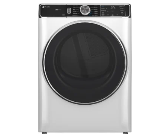 GE PFD87ESSVWW 28 Inch Smart Front Load Electric Dryer with 7.8 cu ft Capacity, Steam Cycle, Washer Link, Built In Wifi, Steam Sanitize