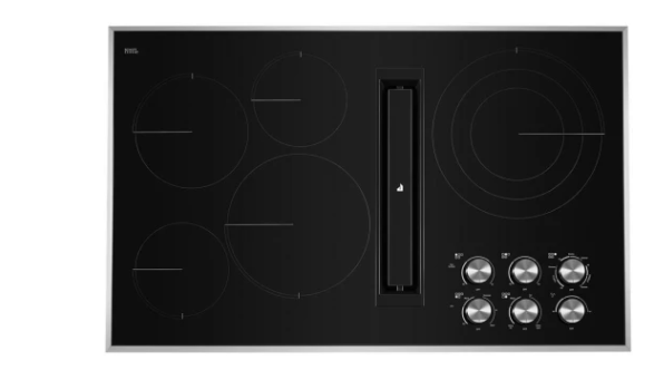 JennAir Euro-Style Series JED3536GS 36 Inch Electric Cooktop with 5 Element Burners, Ceramic Glass Surface, Triple-Choice™ Element, JX3™ Downdraft Ventilation System