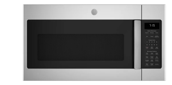 GE JVM7195RWSS 30 Inch Over-the-Range Microwave with Sensor Cook, On-Off Glass Turntable, Melt Feature, Clock-Timer, 1.9 cu. ft. Capacity, 400 CFM 4-Speed Ventilation