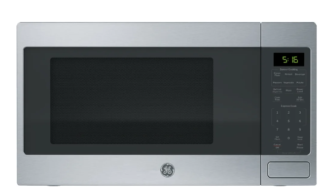 GE GCST16S1WSS 1.6 cu. ft. Countertop Microwave Oven with 1,150 Watts, Sensor Cooking, Weight & Time Defrost