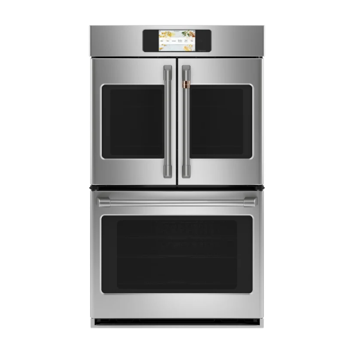 Cafe CTD90FP2NS1 30 Inch Double Convection Smart Electric Wall Oven with 10 Cu. Ft. Total Oven Capacity, True European Convection Oven, Self-Clean, Steam Clean Option, No-Preheat Air Frying, Warming, Proof, Sabbath Mode