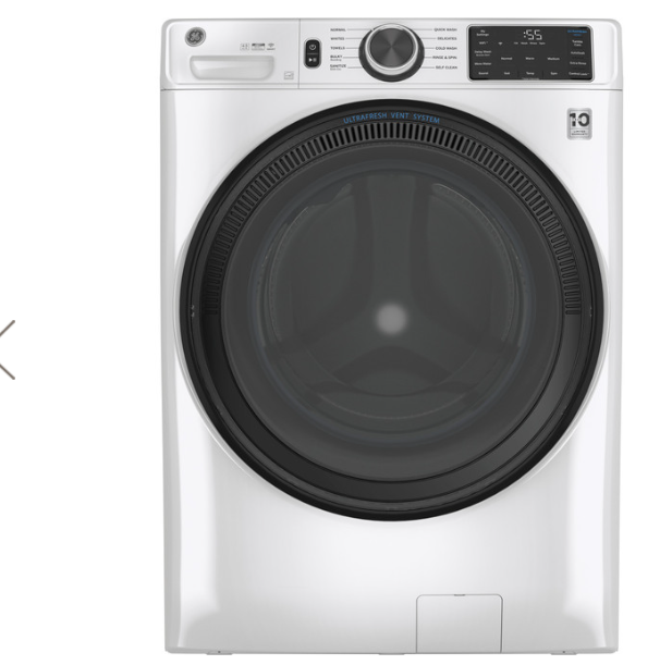 GE GFW655SSVWW 28 Inch Smart Front Load Washer with 5 cu. ft. Capacity, Sanitize Cycle, Smart Dispense Technology, Microban Antimicrobial Technology