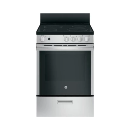 GE JAS640RMSS 24 Inch Freestanding/Slide In Electric Range with 4 Radiant Smoothtop Burner, 2.9 cu. ft. Oven Capacity