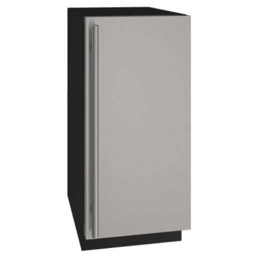 U-Line UHNP115IS01B 15 Inch  Ice Maker with Reversible Hinge, 90 lbs. Daily Ice Production, 30 lbs. Ice Storage, Nugget Ice, Soft Close Door, LED Lighting, 4 Leveling Legs, Energy Star Certified, Star K Certified and Pump Included: Integrated Panel Ready