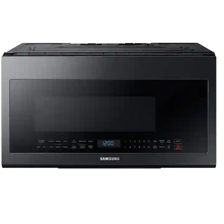 Samsung 2.1 cu. ft. Over-the-Range Microwave with Sensor Cooking in Fingerprint Resistant Black Stainless Steel # ME21M706BAG