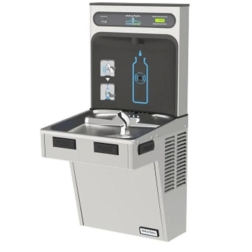 Halsey Taylor HydroBoost Bottle Filling Station & Single ADA Cooler Non-Filtered Non-Refrigerated Platinum Vinyl