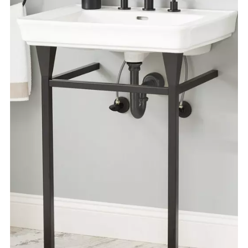 26" Bayhaven console sink with traditional single hole top