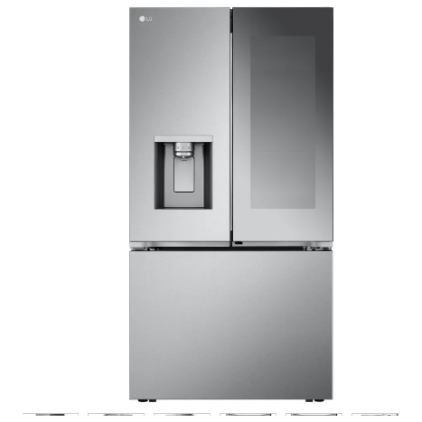 LG LRYKC2606S 36 Inch Counter-Depth MAX™ Smart French Door Refrigerator with 26 Cu. Ft. Capacity, 4 Split Shelves, UVnano