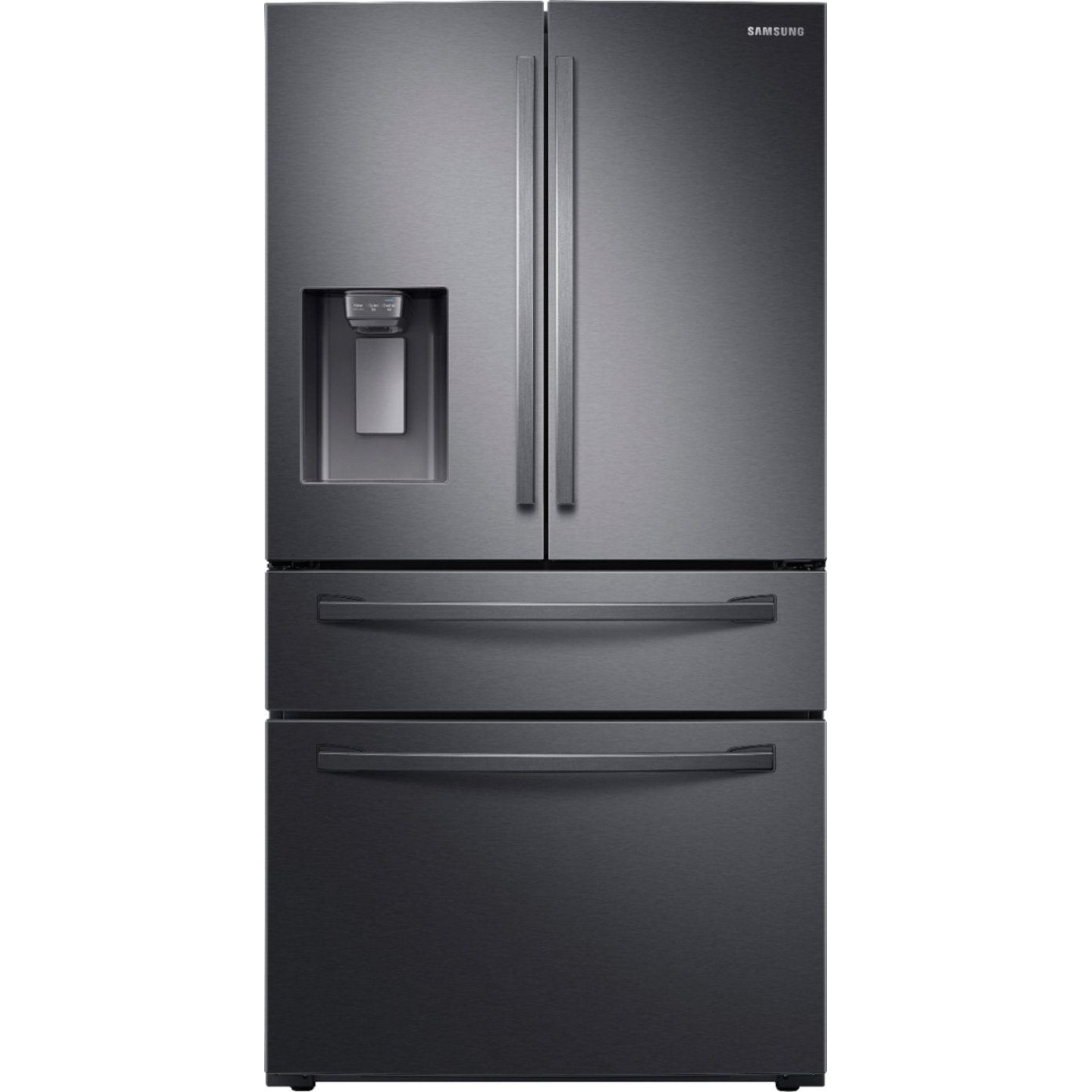 Samsung - 28 cu. ft. 4-Door French Door Refrigerator with FlexZone Drawer - Black Stainless Steel