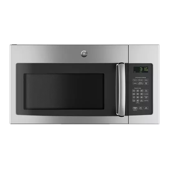 GE JVM3162RJSS 30 Inch Over-The-Range 1,000 Watt Microwave with 10 Power Levels, 2-Speed 300 CFM Venting System, Auto and Time Defrost