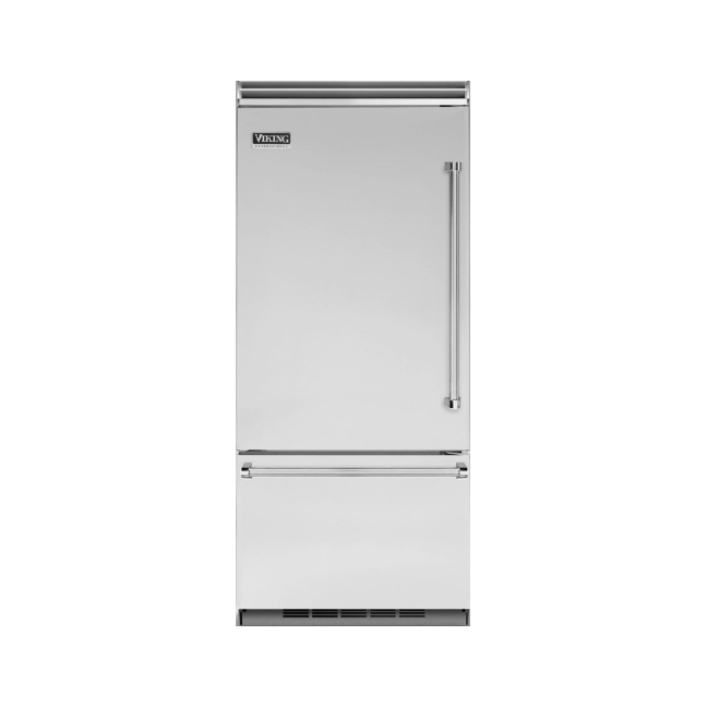 Viking VCBB5363ELS 36 Inch, 20.4 Cu. Ft. Built-In Bottom Freezer Refrigerator with Ice Maker: Stainless Steel, Left Hinge