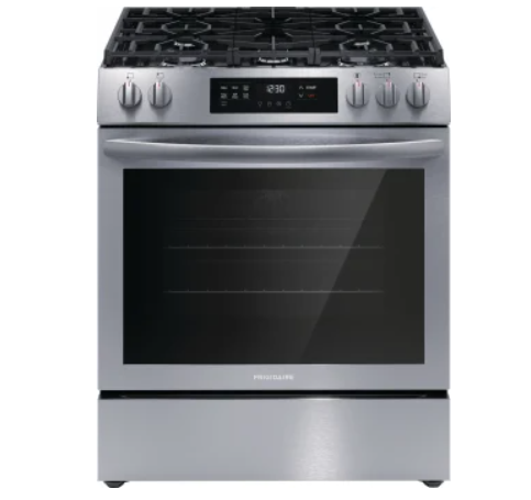 Frigidaire FCFG3083AS 30 Inch Freestanding Gas Range with 5 Sealed Burners, 5.1 cu. ft. Oven Capacity, Store-More