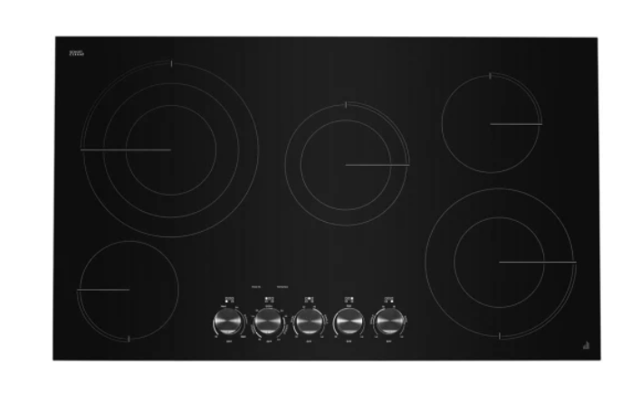 JennAir Oblivian Glass Series JEC3536HB 36 Inch Electric Cooktop with 5 Burner Elements, Oblivion Glass Surface,