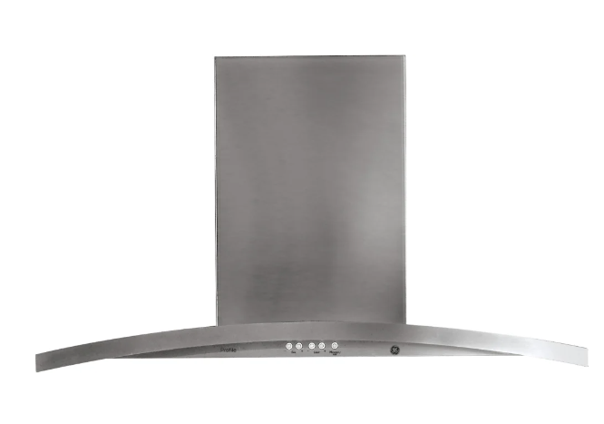 GE Profile UVW7301SWSS 30 Inch Wall Mount Chimney Hood with 420 CFM Internal Blower, Recirculating Option, Push Button Controls, 3 Speed Fan