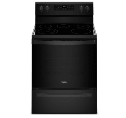 Whirlpool WFE505W0JV 30 Inch Freestanding Electric Range with 5 Radiant Elements, 5.3 cu. ft. Oven Capacity, SteamClean