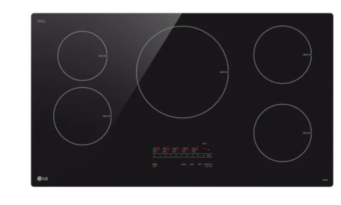 LG CBIH3613BE 36 Inch Induction Smart Cooktop with 5 Elements, ThinQ® Connectivity, 4.3kW Power Element, SmoothTouch