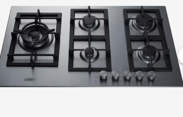 Summit Appliance - 34" Built-In Gas Cooktop with 5 Burners - Stainless Steel Model:LCG536S