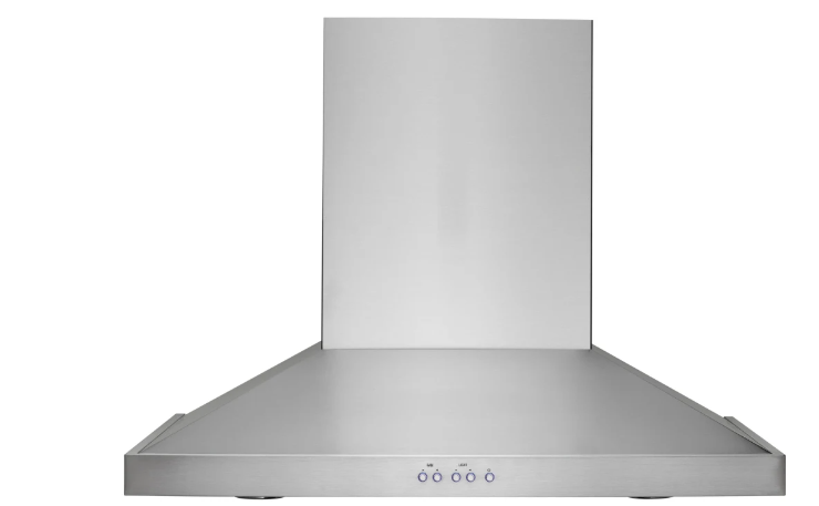 Monogram ZVW8301SWSS 30 Inch Wall Mount Chimney Range Hood with 4-Speed 400 CFM Blower,