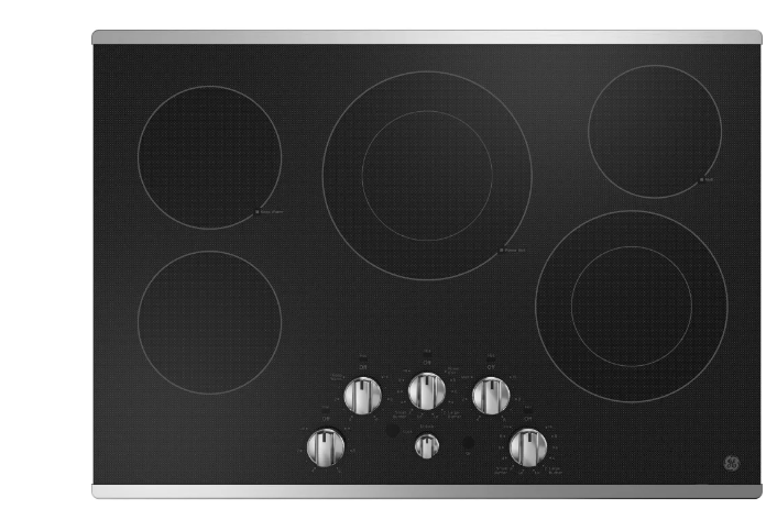 GE JEP5030STSS 30 Inch Electric Cooktop with 5 Elements, Smooth Glass Surface, Dual Ring Element, Power Boil, Keep Warm, Melt Setting