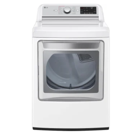 LG DLEX7900WE 27 Inch Electric Smart Dryer with 7.3 Cu. Ft. Capacity, 14 Dry Cycles, Wrinkle Care, TurboSteam™, EasyLoad