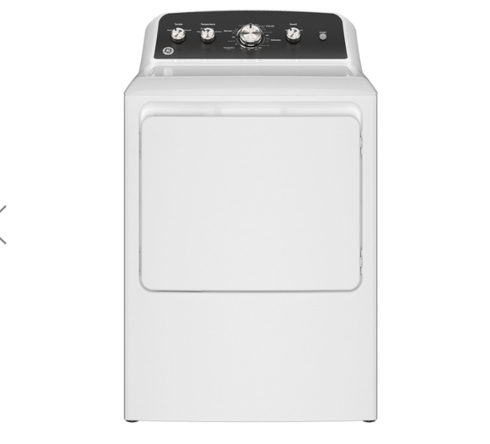 GE GTD48GASWWB 27 Inch Front Load Gas Dryer with 7.2 cu ft Capacity, Stainless Steel Basket, Auto Dry, Powerful Venting, Large Diffuser