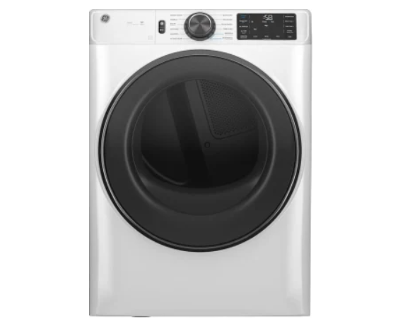 GE GFD65ESSVWW 28-inch Smart Electric Dryer with 7.8 cu. ft. Capacity, 12 Dry Cycles, 5 Temperature Settings,