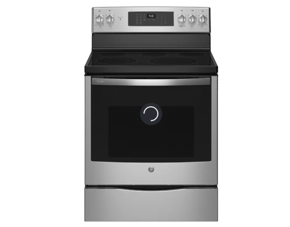 GE Profile PB900YVFS 30 Inch Freestanding Electric Range with 6.2 Cu. Ft. Oven Capacity, 5 Radiant Elements, True Convection, Air Fry