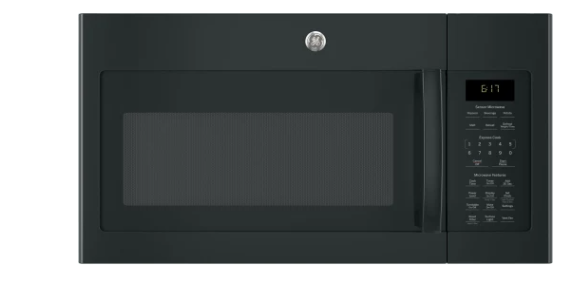 GE JVM6175DKBB 1.7 cu. ft. Over-the-Range Microwave with 1,000 Watts, 300 CFM Ventilation, 10 Power Levels, Sensor Cooking
