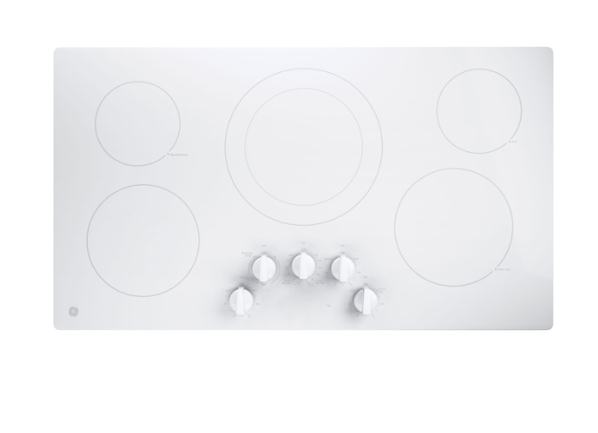 GE® 36" Built-In Knob Control Electric Cooktop Model #: JP3036TLWW