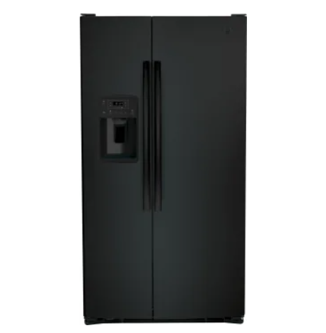 GE GSE25GGPBB 36 Inch Freestanding Side by Side Refrigerator with 25.3 Cu. Ft. Total Capacity, LED Lighting,