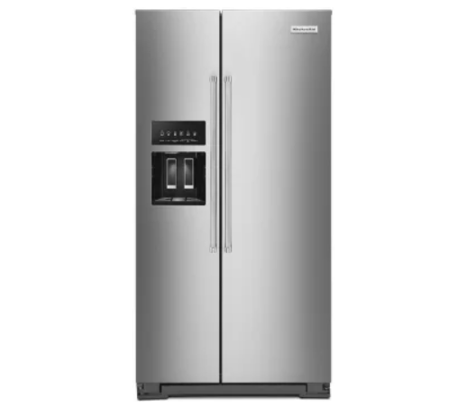 KITCHENAID KRSC703HPS 22.6 cu ft. Counter-Depth Side-by-Side Refrigerator with Exterior Ice and Water and PrintShield™ finish