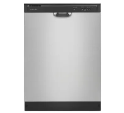 Amana ADB1400AMS 24 Inch Full Console Dishwasher with 12 Place Settings, 3 Wash Cycles, Nylon Coated Racks