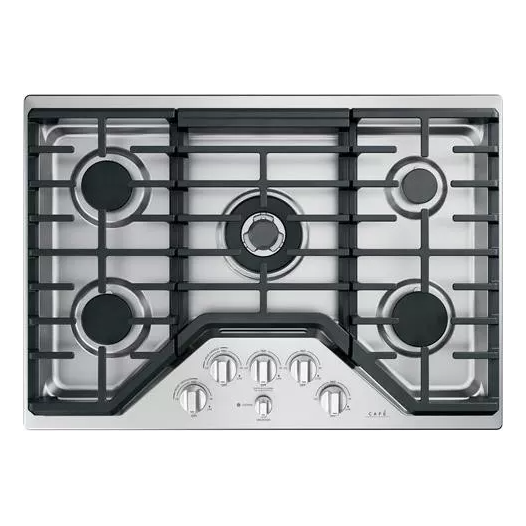 Cafe CGP95302MS1 30 Inch Gas Cooktop with 20K BTU Triple Ring Burner, 5 Sealed Cooktop Burners,