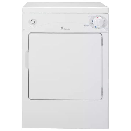 GE Spacemaker DSKP333ECWW 24 Inch Electric Dryer with 3.6 Cu. Ft. Capacity, 3 Dry Cycles