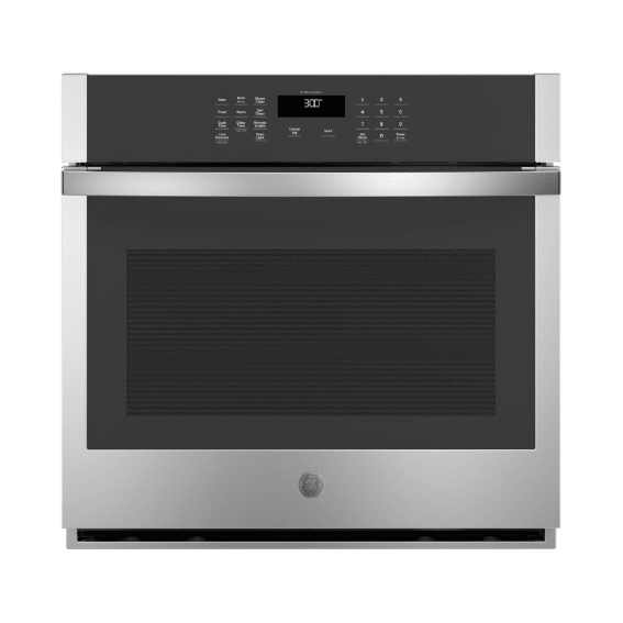 GE JTS3000SNSS 30 Inch Electric Single Wall Oven with Scan-to-Cook, WiFi, Glass Touch Controls, Steam Self-Clean, Heavy-Duty Racks,