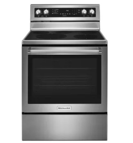 KitchenAid KFEG500ESS 30 Inch Freestanding Electric Range with 5 Elements, 6.4 cu. ft. Even-Heat™ True Convection Oven, 2 Dual Elements