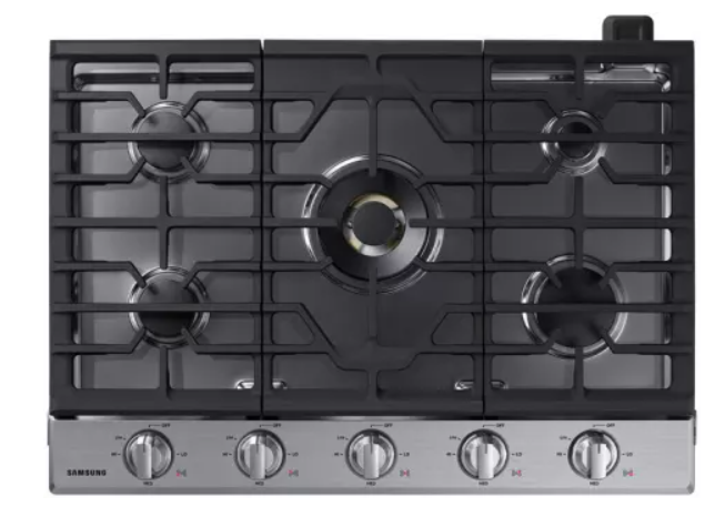 Samsung NA30N7755TS 30 Inch Smart Gas Cooktop with Wi-Fi and Bluetooth Connectivity, 22K BTU Dual-Power Burner