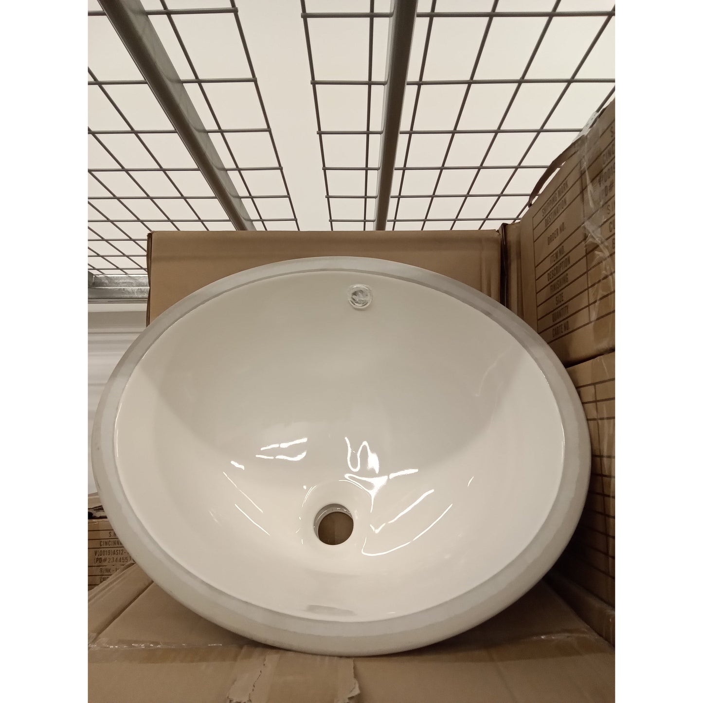 18" Oval Undermount Bathroom Sink - Biscuit - sink-18-BIS